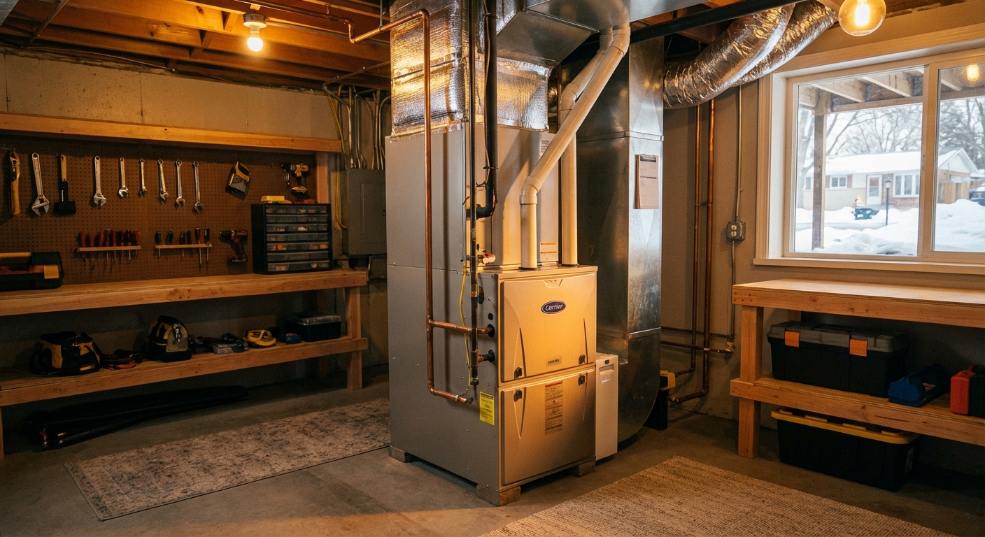 Residential furnace in Denver home