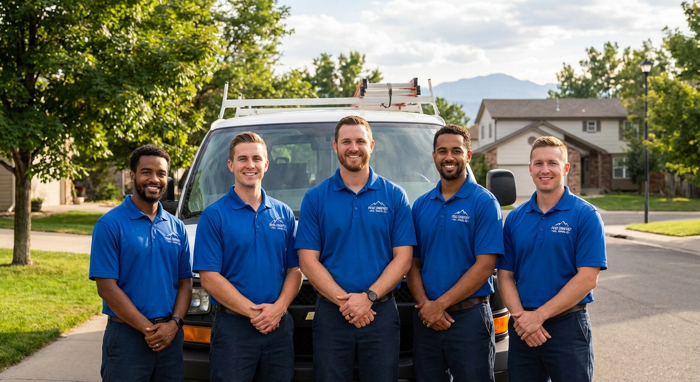 Denver's Best HVAC team in front of service van